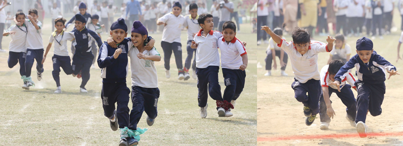 Modern School, Patiala students participating in athletic activities