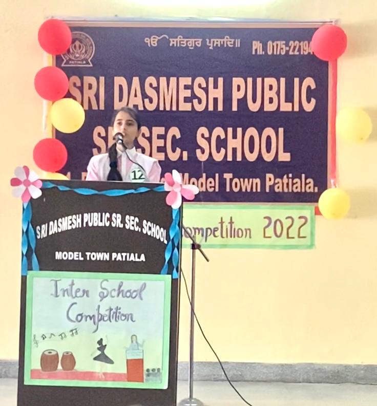 Dikshpreet Kaur is runner-up in Inter-School Declamation! at Modern Senior Secondary School, Patiala